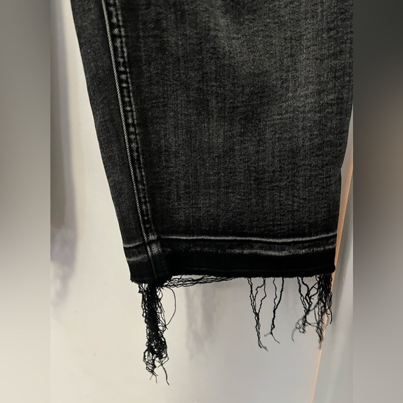 *FLAWED* Risen High-Rise Cross Over Two Toned Straight Jeans Size 11/30 - Picture 5 of 9